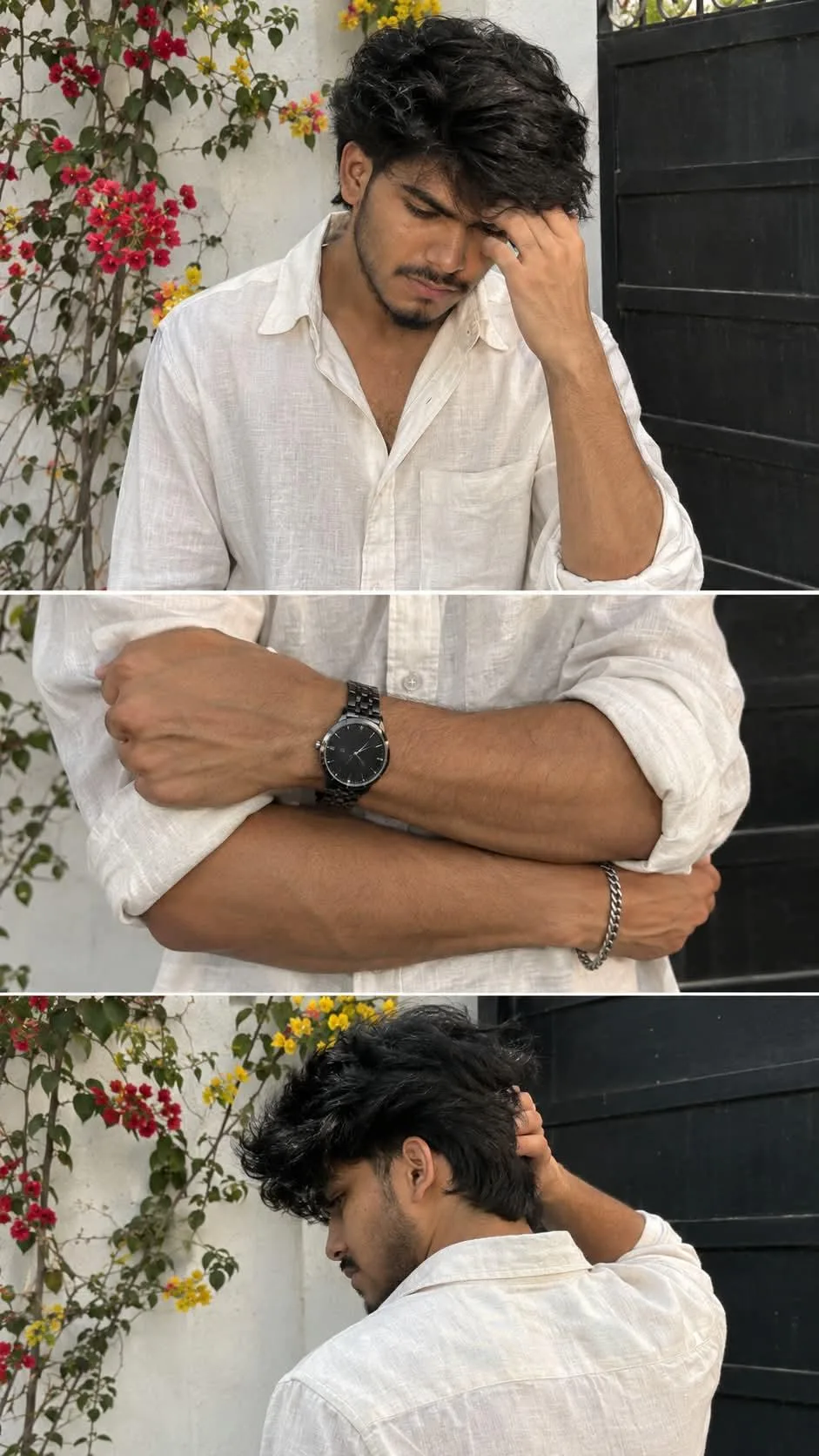 Ultra realistic cenematic three pose photography