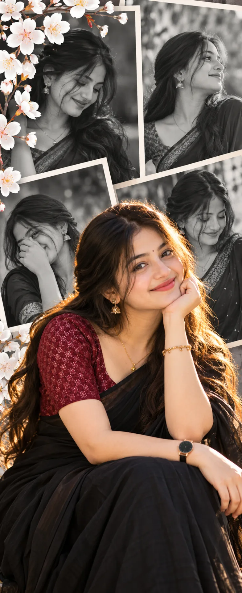 Golden Radiance: A Selective Color Scrapbook Collage