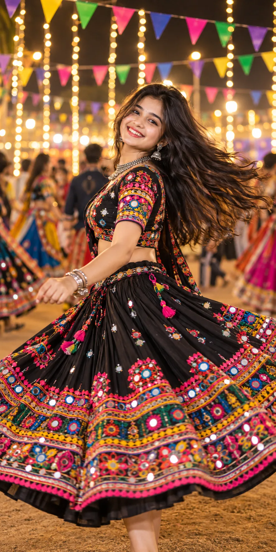 Navratri Garba Night 2026 💃✨ | Traditional Gujarati Chaniya Choli ❤️ #Navratri