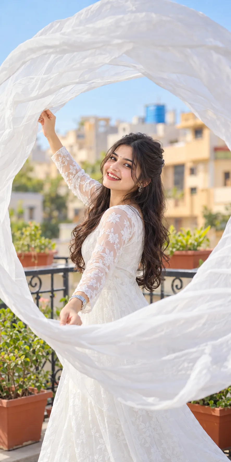 Beautiful White Dress Girl 🤍✨ | Aesthetic Portrait Photography #Shorts