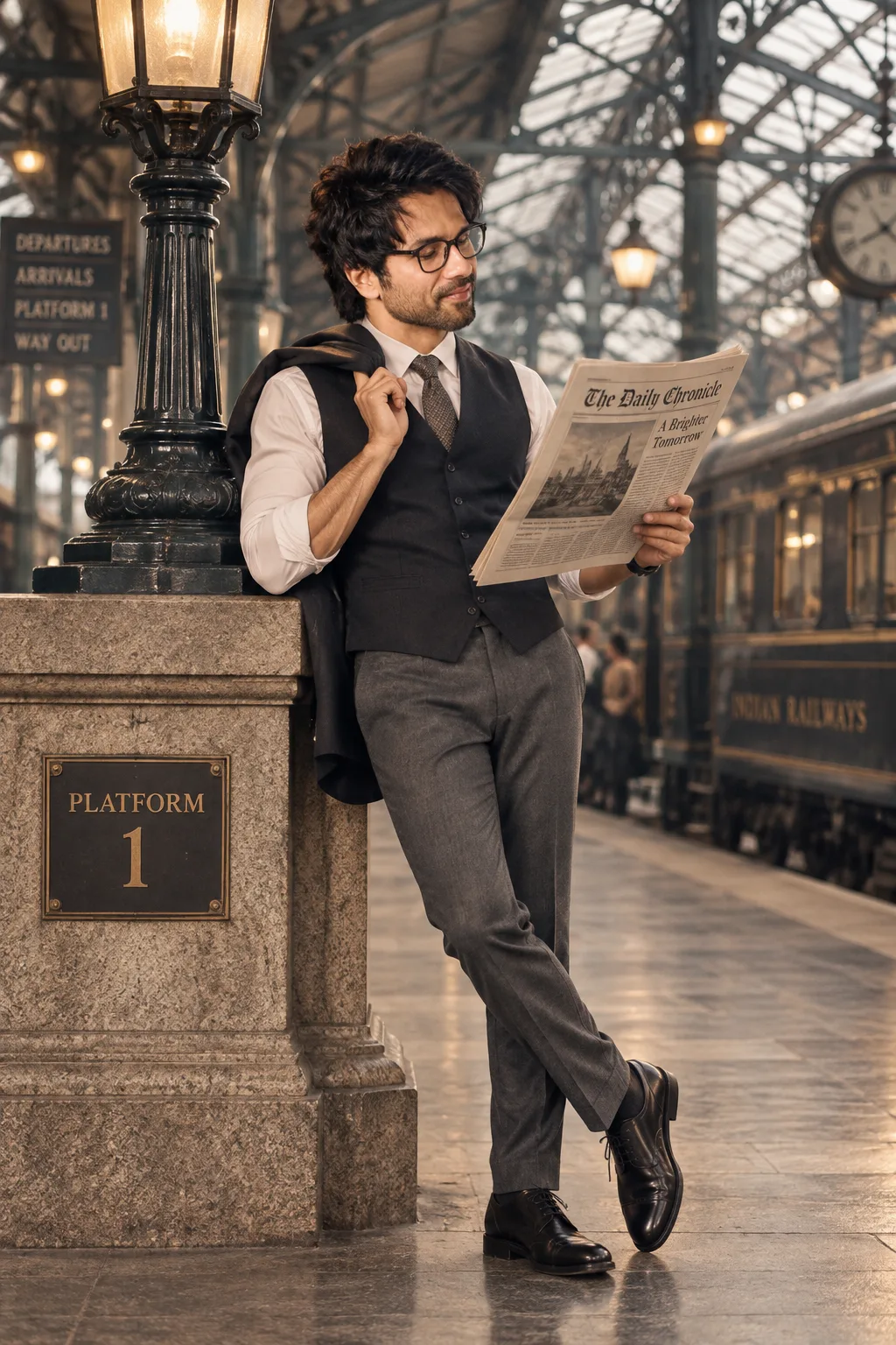 Vintage Gentleman at the Railway Station 🚂✨
