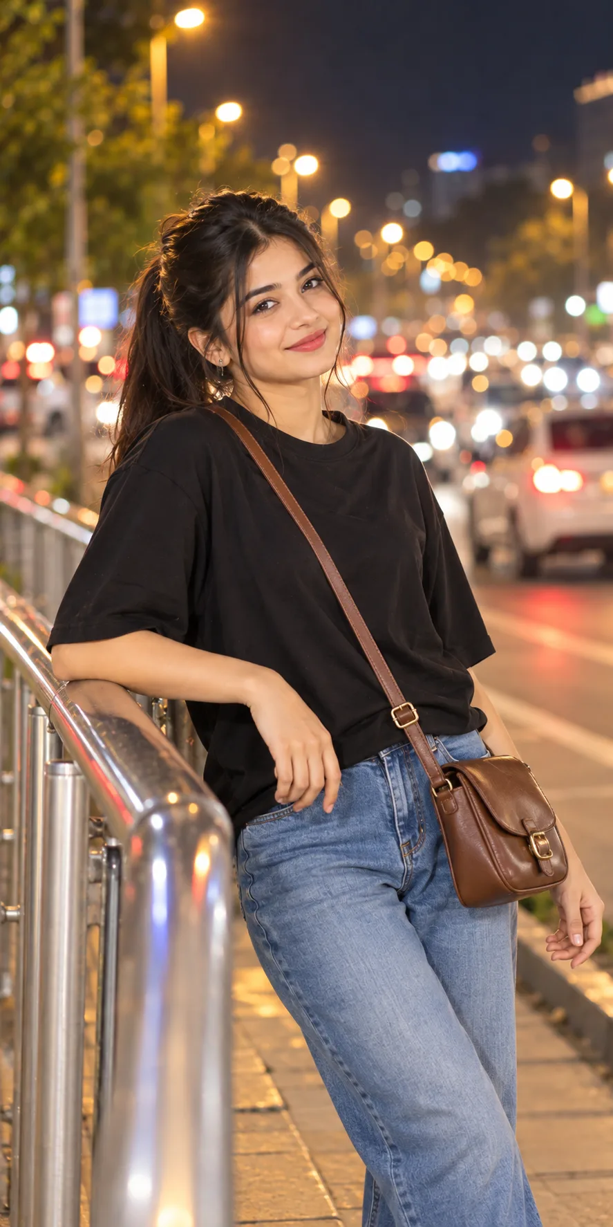 Night Street Photography 🌃 | Aesthetic Girl Portrait & Casual Outfit