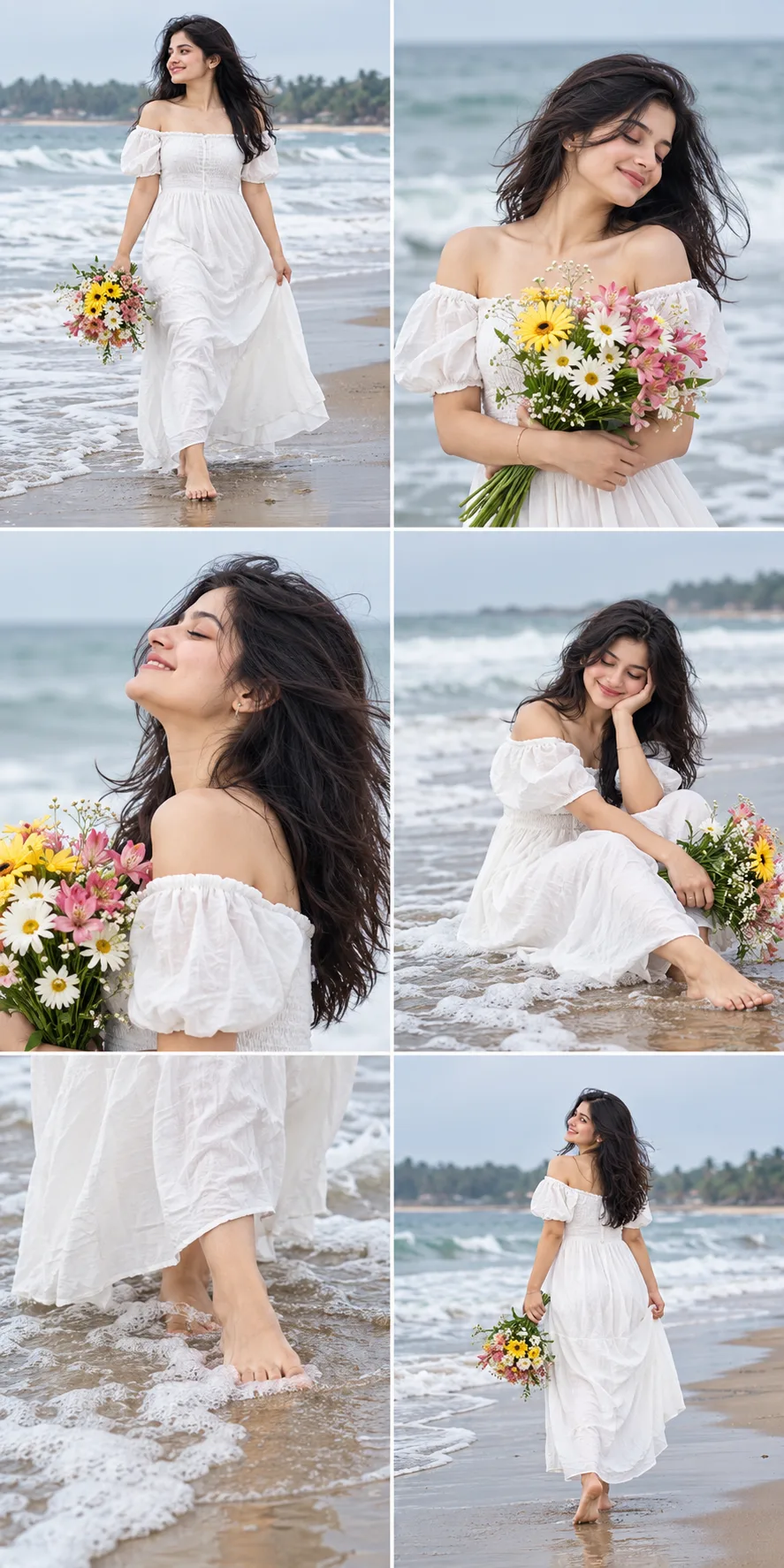AI Beach Photoshoot Prompt 🌊🤍 | White Dress Aesthetic | Girls Portrait AI Photo Editing