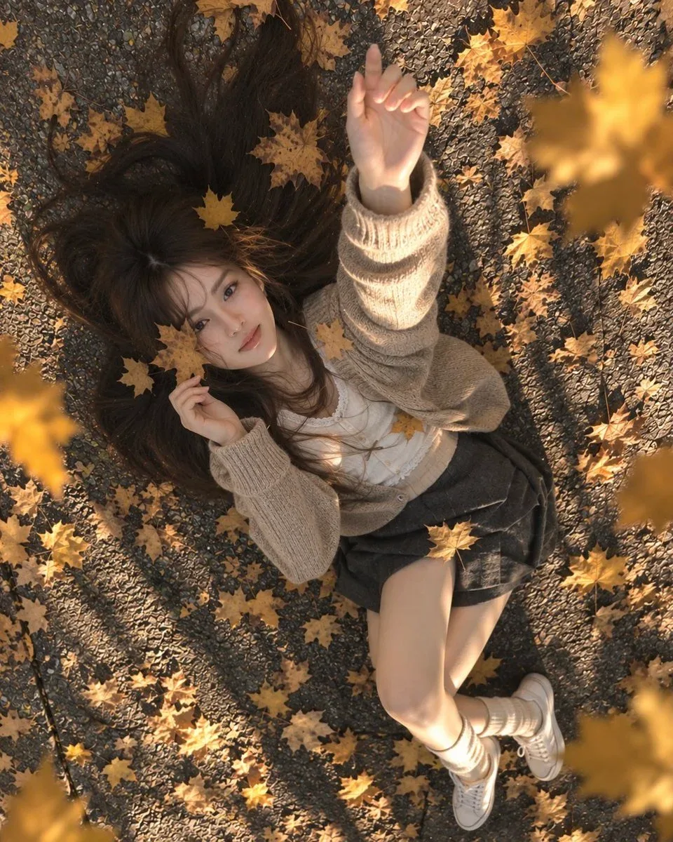 photorealistic artistic overhead portrait
