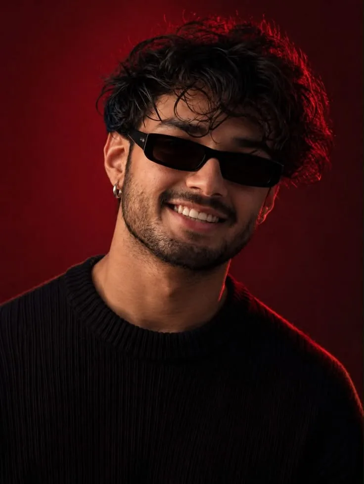 a man with dark, wavy hair and a beard,