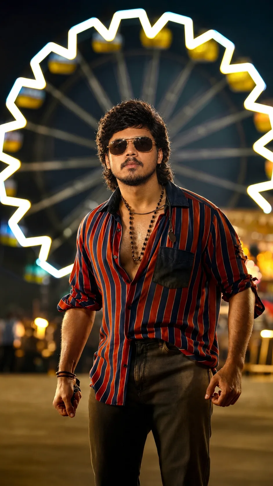 A cinematic ultra-realistic portrait of a confident young man standing at
