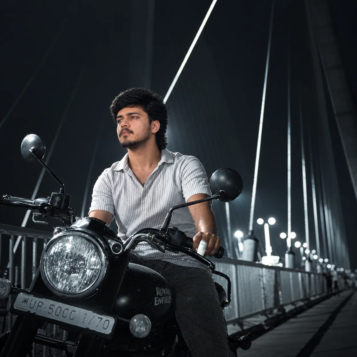 Midnight Ride — Cinematic Bridge Vibes 🖤 bike