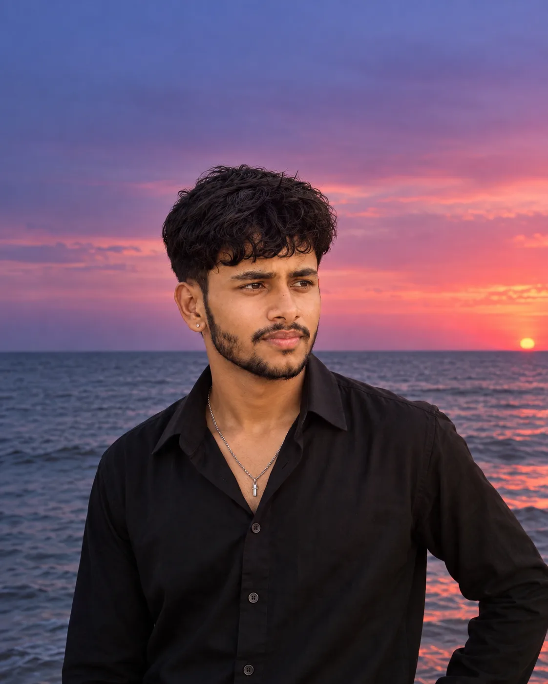 🌅 Sunset Seaside Portrait Recreation