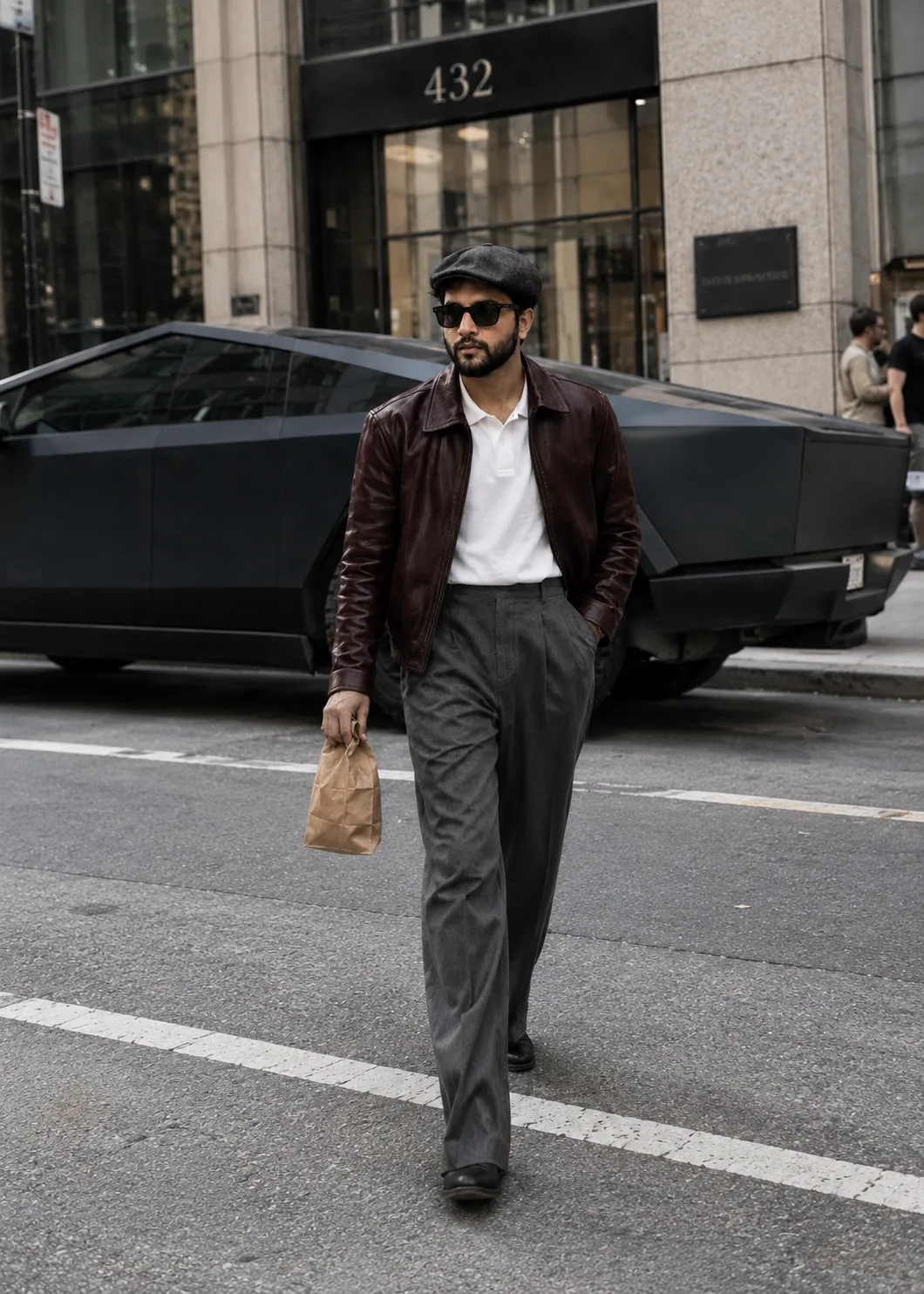 Urban Stroll with a Futuristic Truck