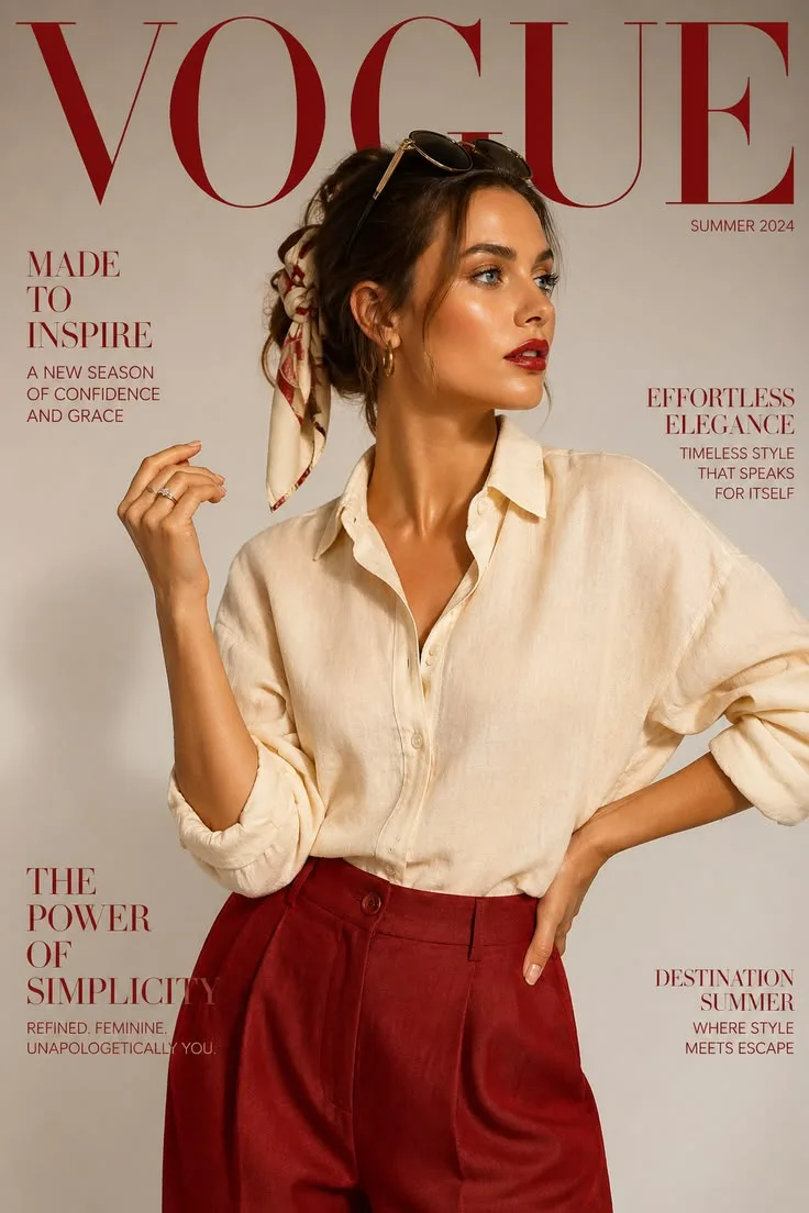 Luxury Vogue Summer Fashion Editorial Portrait