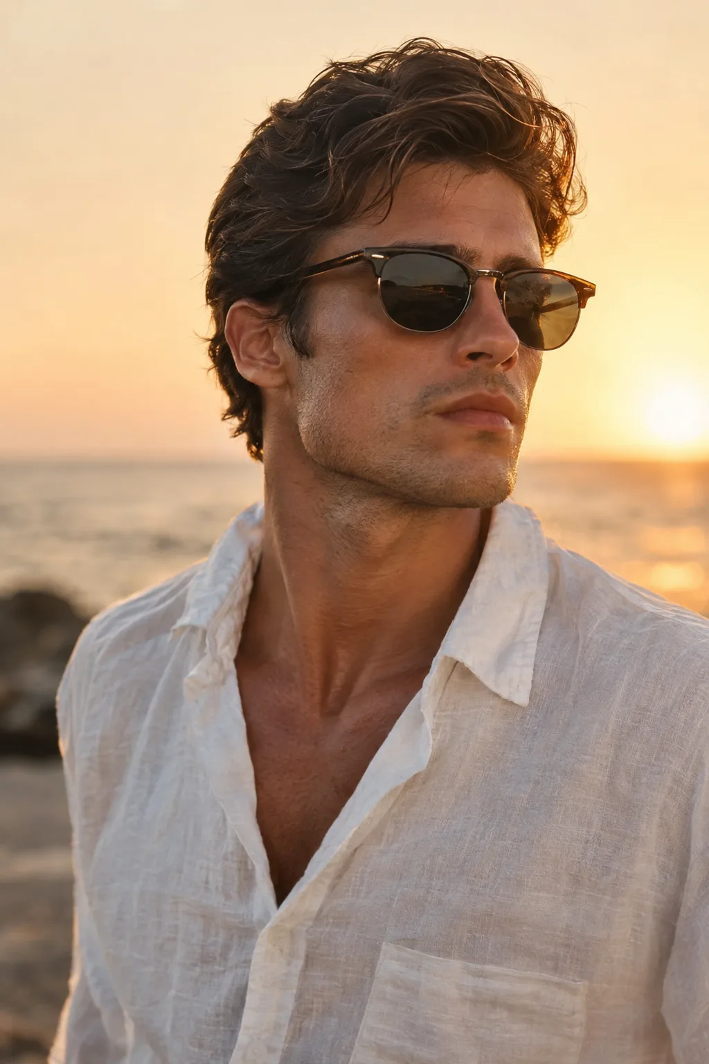 Image Photorealistic close-up portrait of a young adult man at a