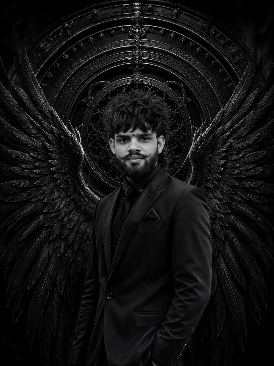Create a highly photorealistic cinematic portrait of the exact same person