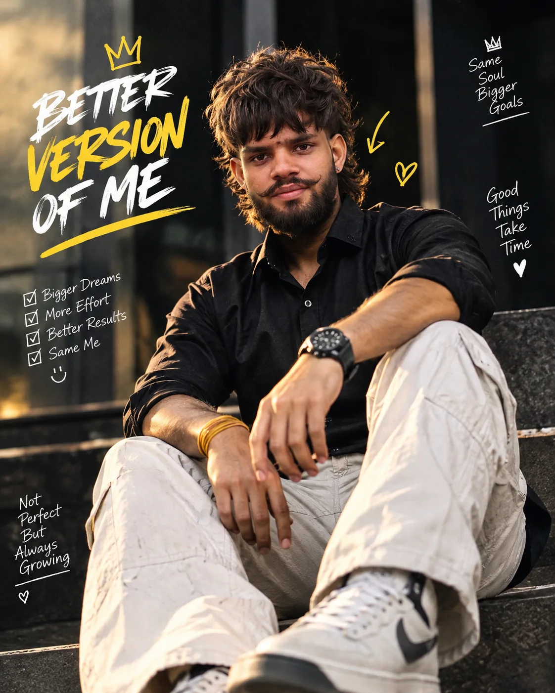 Premium, highly photorealistic cinematic editorial portrait of ME, using my uploaded
