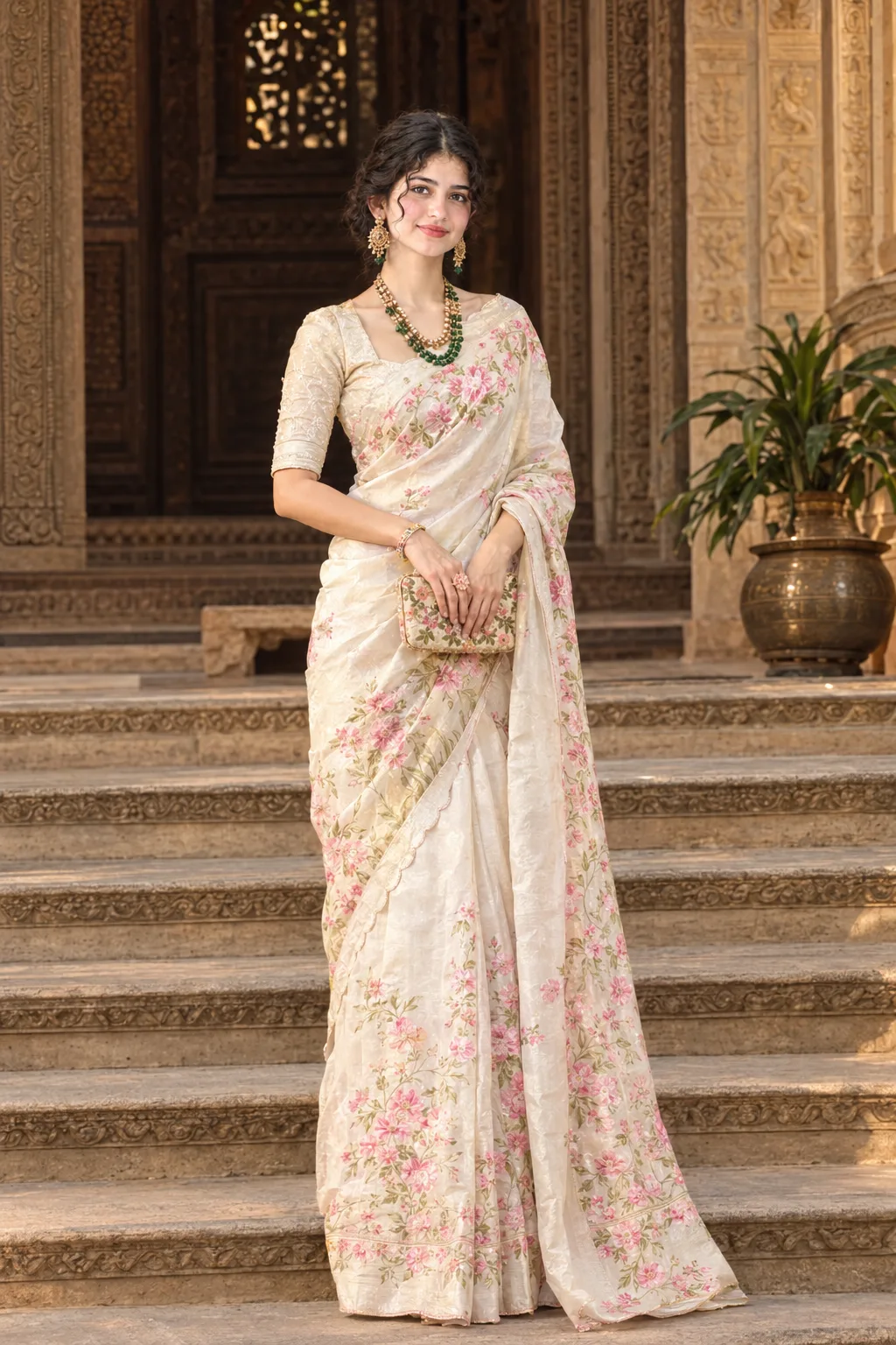 Ultra-photorealistic luxury Indian fashion portrait of ME, using my uploaded personal