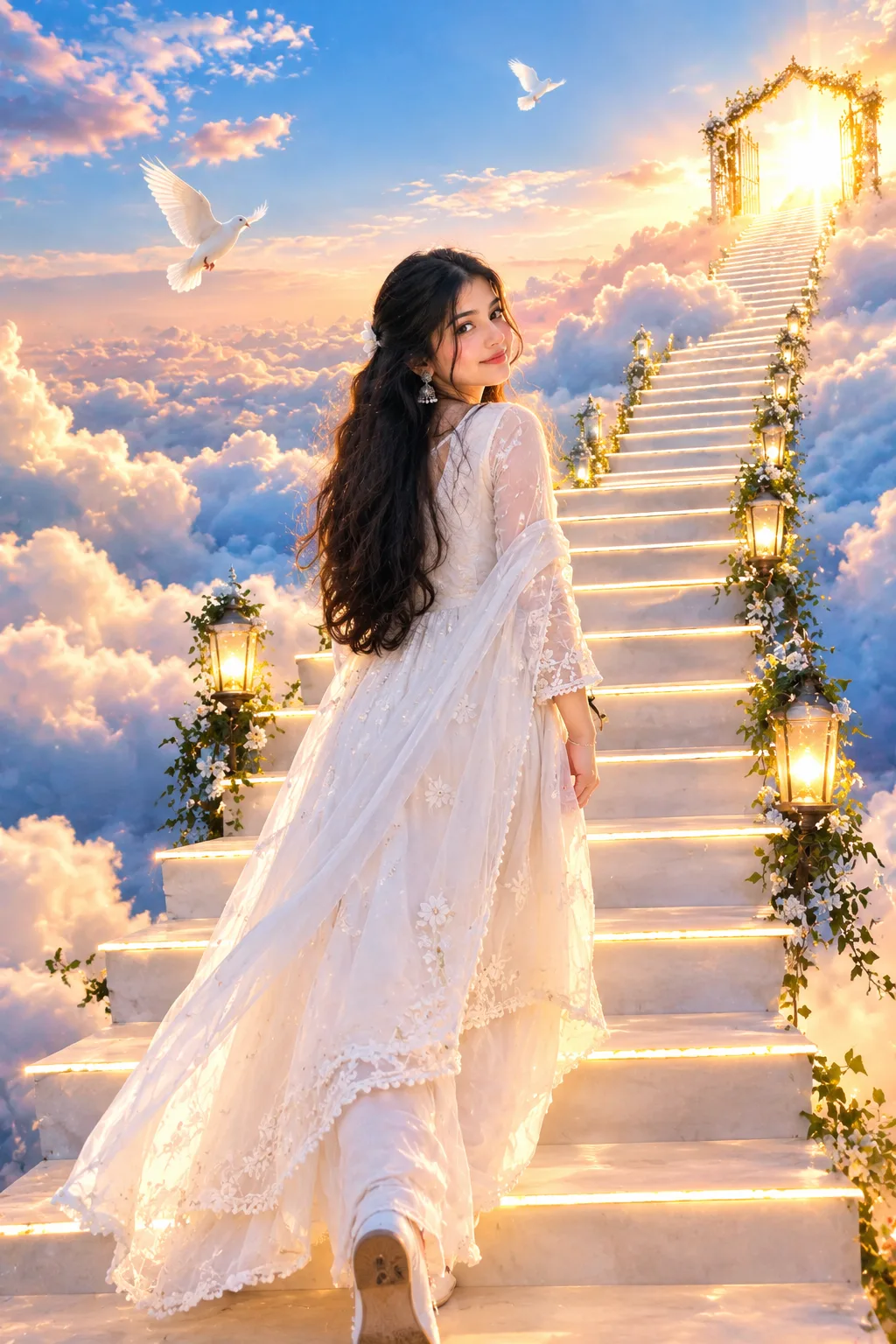 ✨ Aasman Ki Seedhi 🌤️ | Dreamy Jannat Vibes 💫