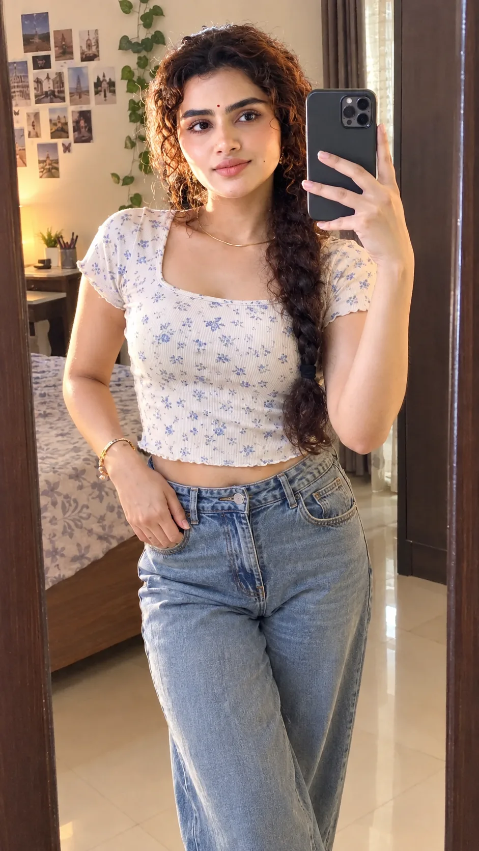 "Aesthetic Mirror Selfie Portrait"