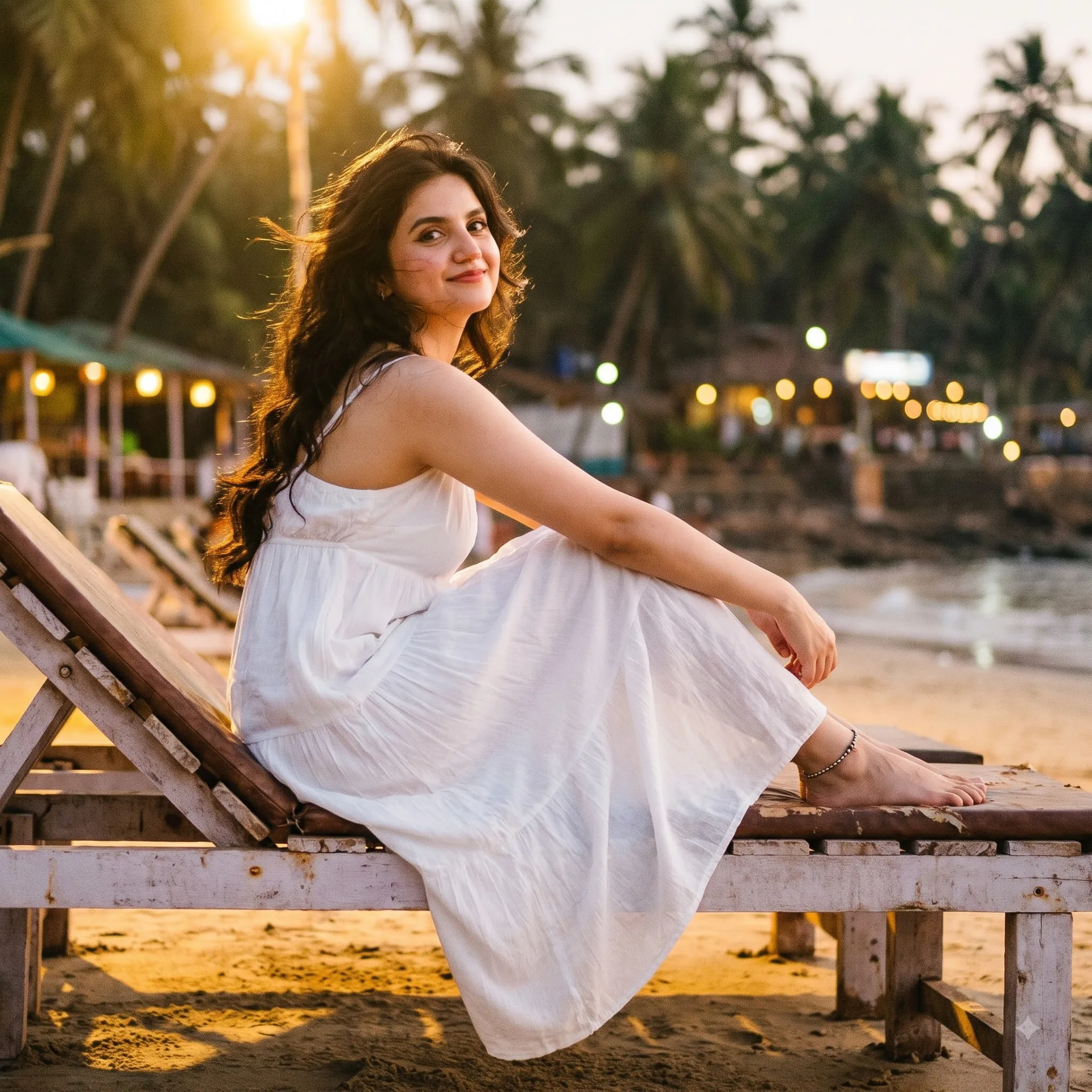 "Goa Beach Shack Sunset Editorial Portrait"