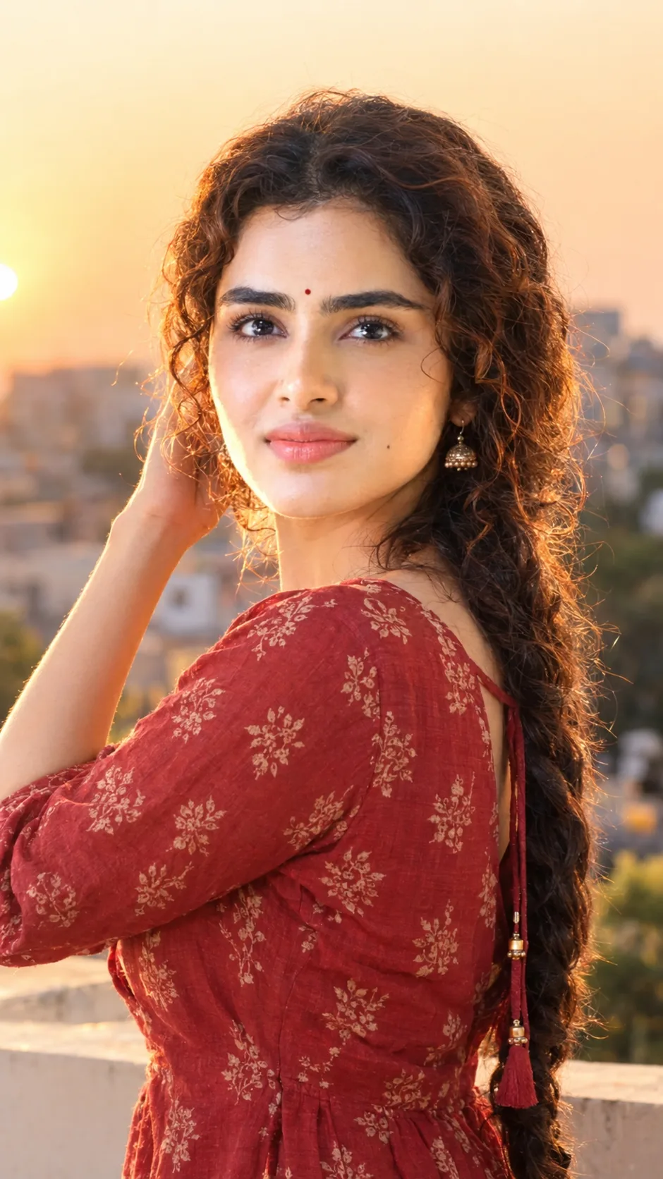 "Sunset Rooftop Confidence Portrait"