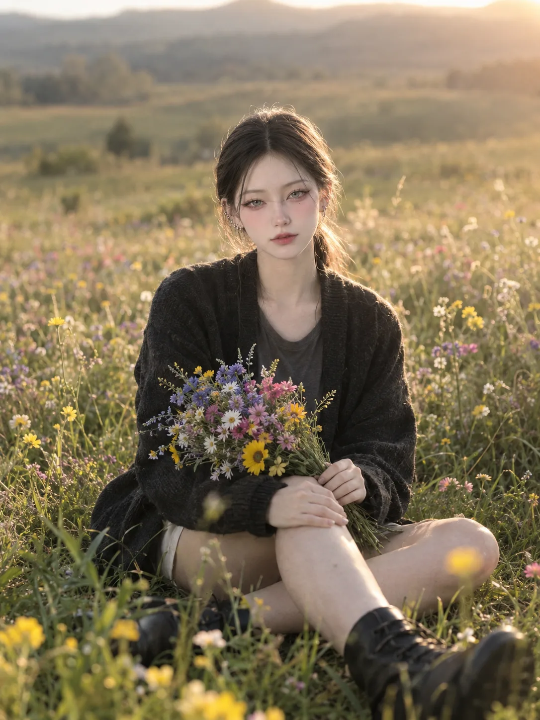 🌼✨ “Blooming in the Golden Hour”