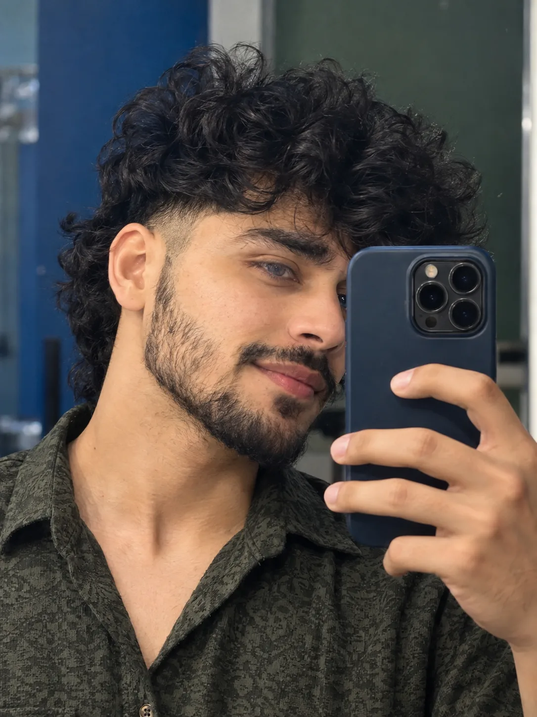 Midnight Curls | Cinematic Mirror Selfie 🖤📸