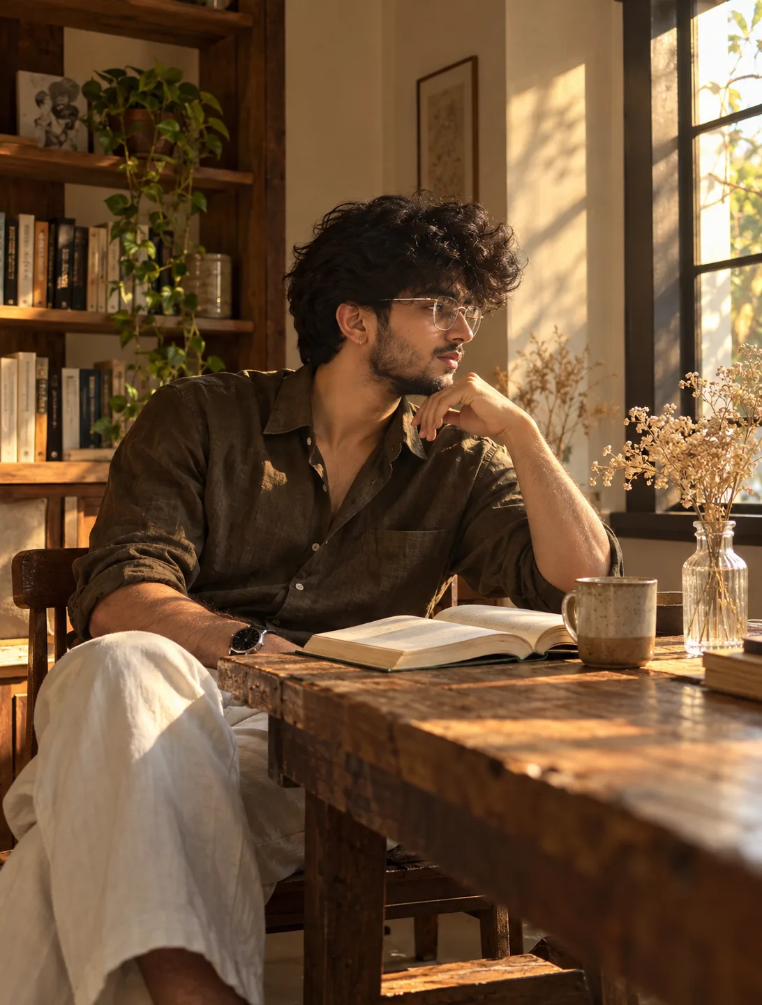 Golden Hour Reverie ☕📖 | A Moment of Peace