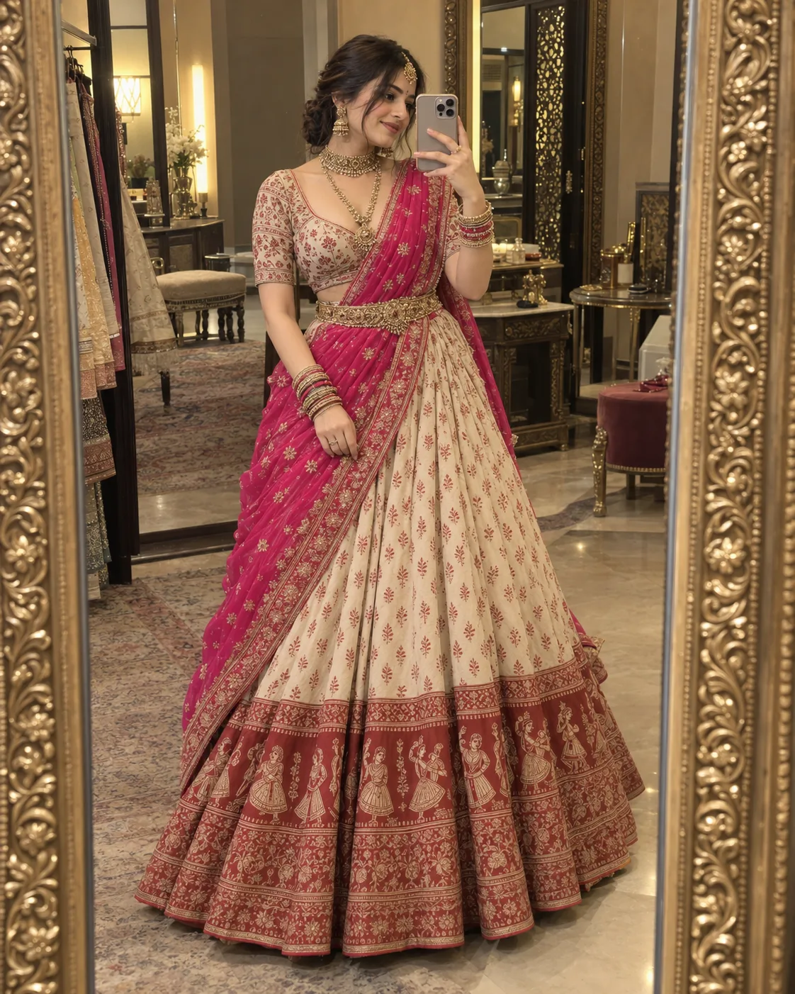 Royal Elegance β¨ | Traditional Bridal Mirror Selfie π