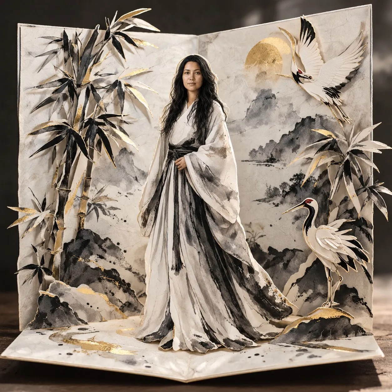 3D pop-up greeting card, full body figure of the person from