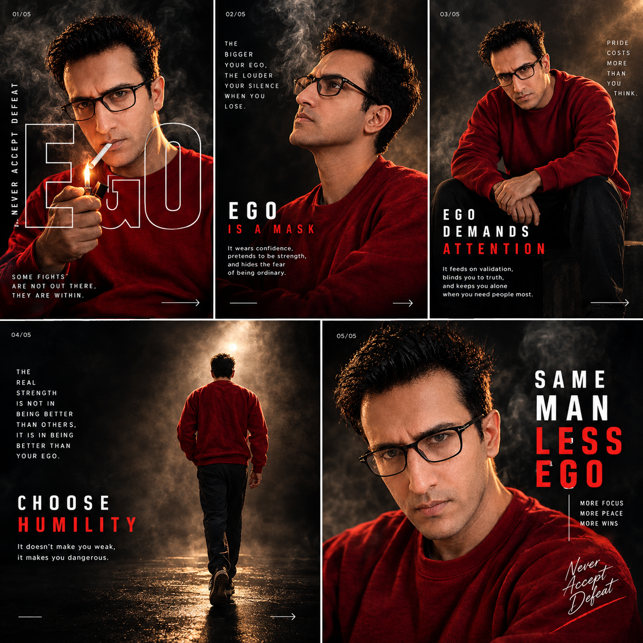 EGO Instagram carousel with a coordinated 4–5 slide poster set