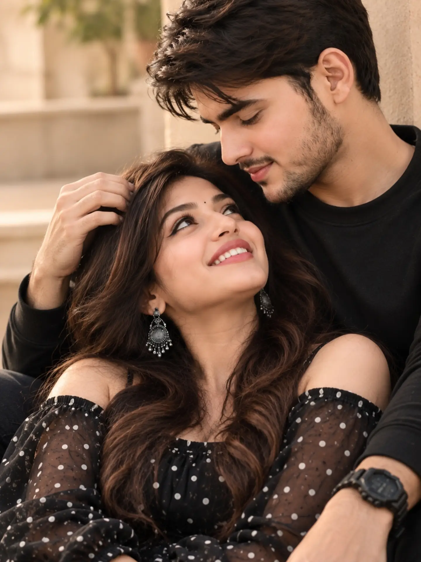 Couple romantic pose