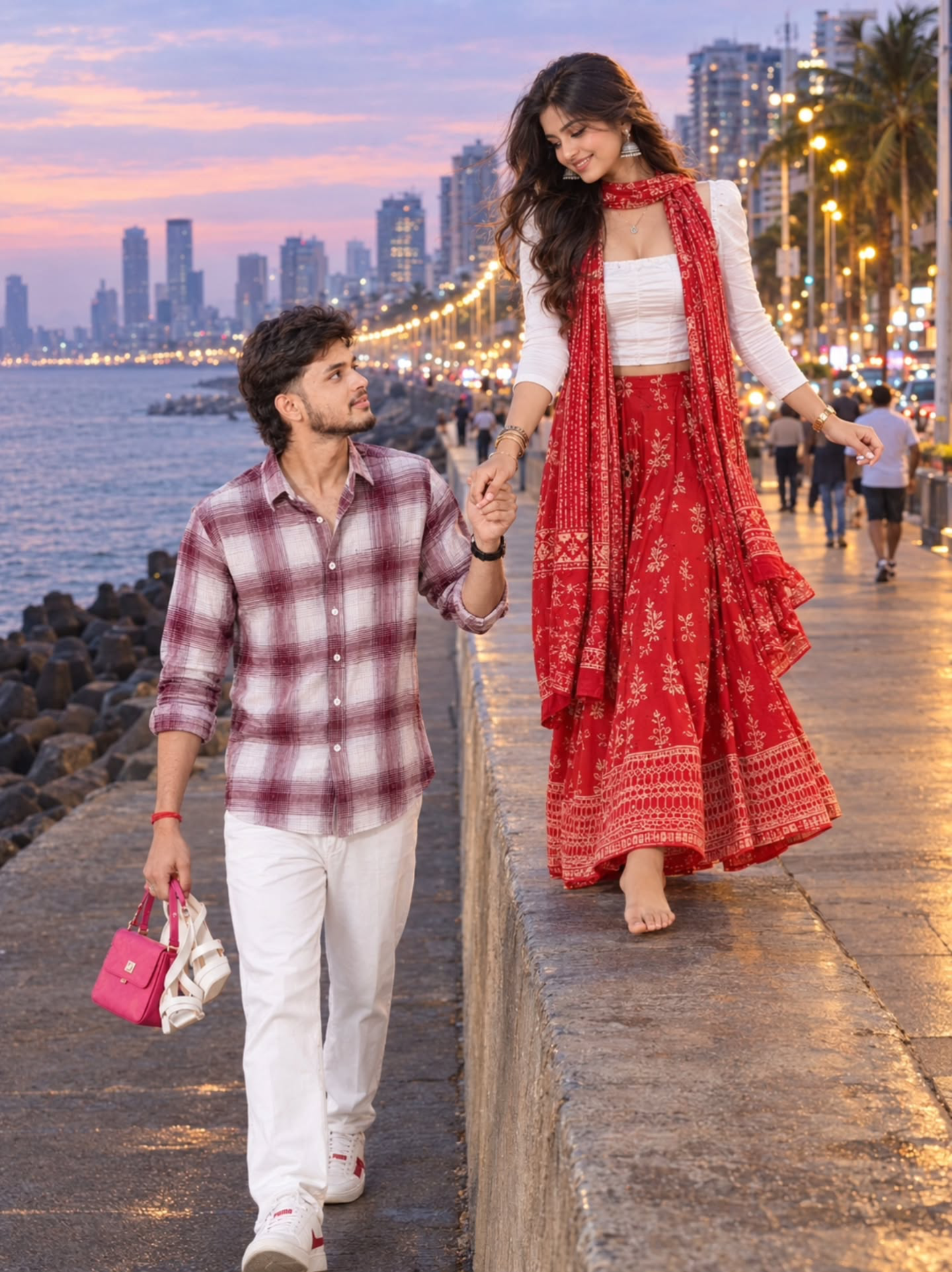 Couple at marine drive mumbai
