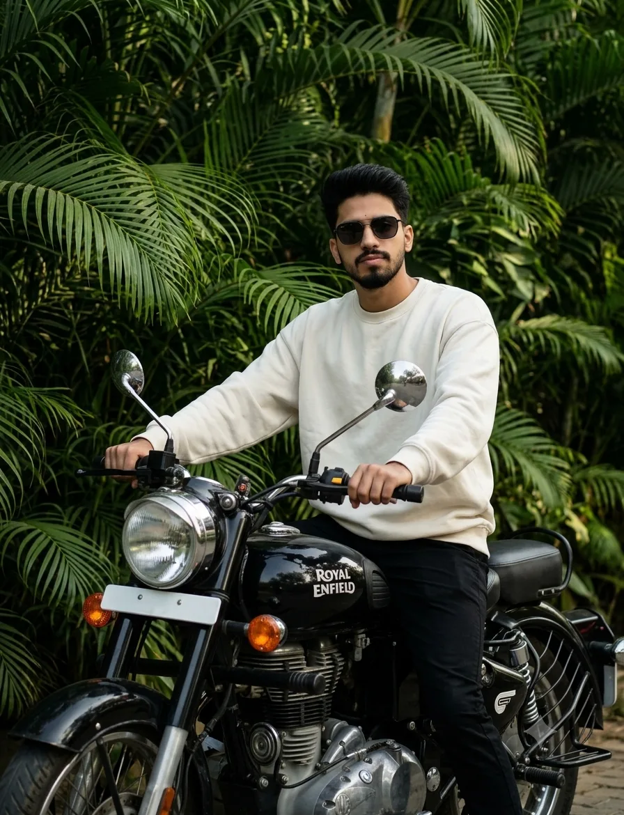 Classic Royal Enfield Motorcycle Prompt
