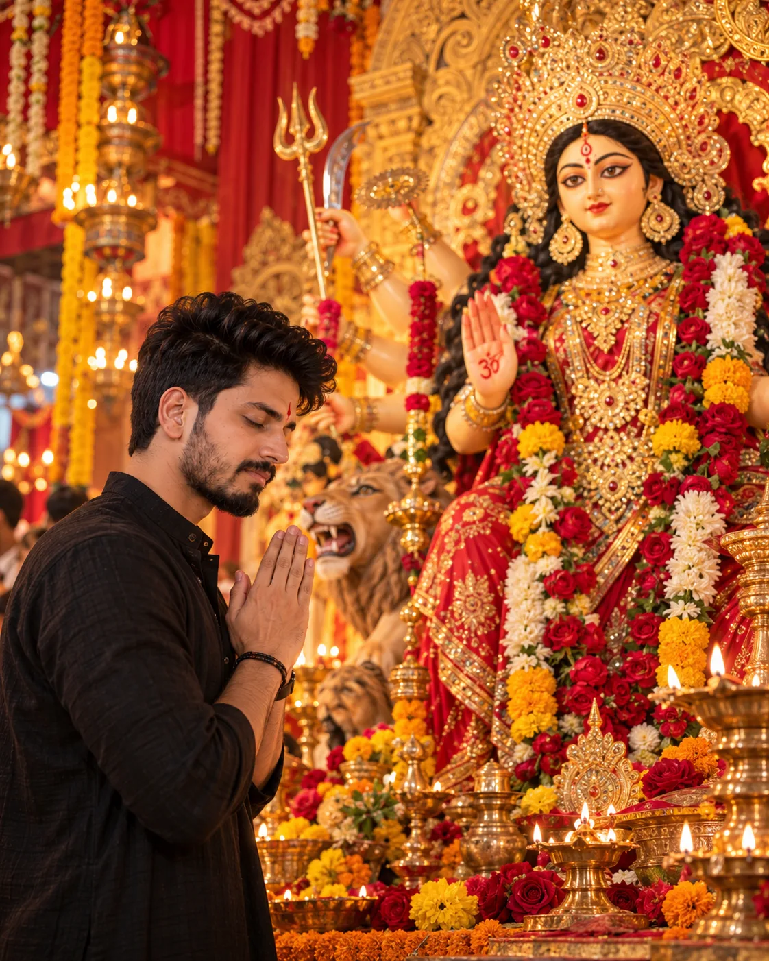 Navratri Devotion Portrait — Cinematic Realism