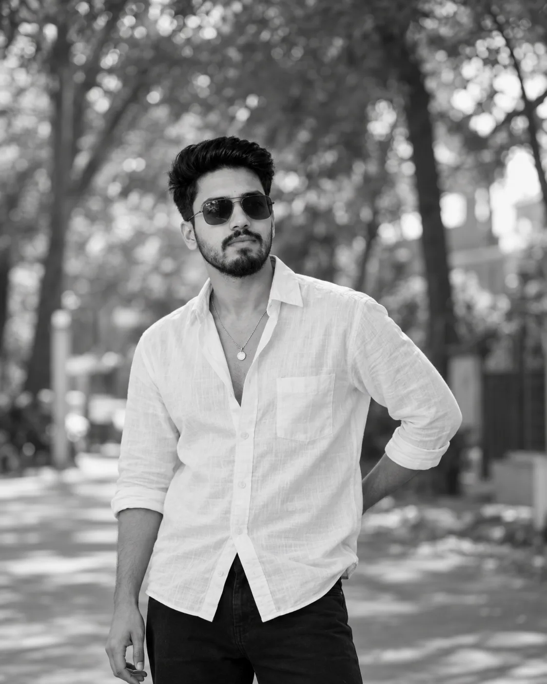 Dar Monochrome Editorial Realistic Portrait