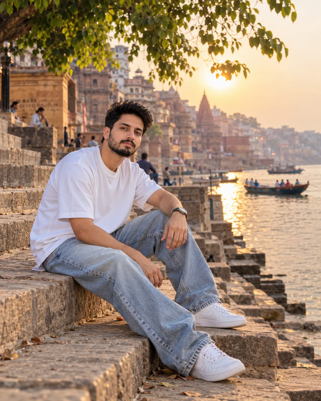 Ganga Side Sitting Evening Portrait