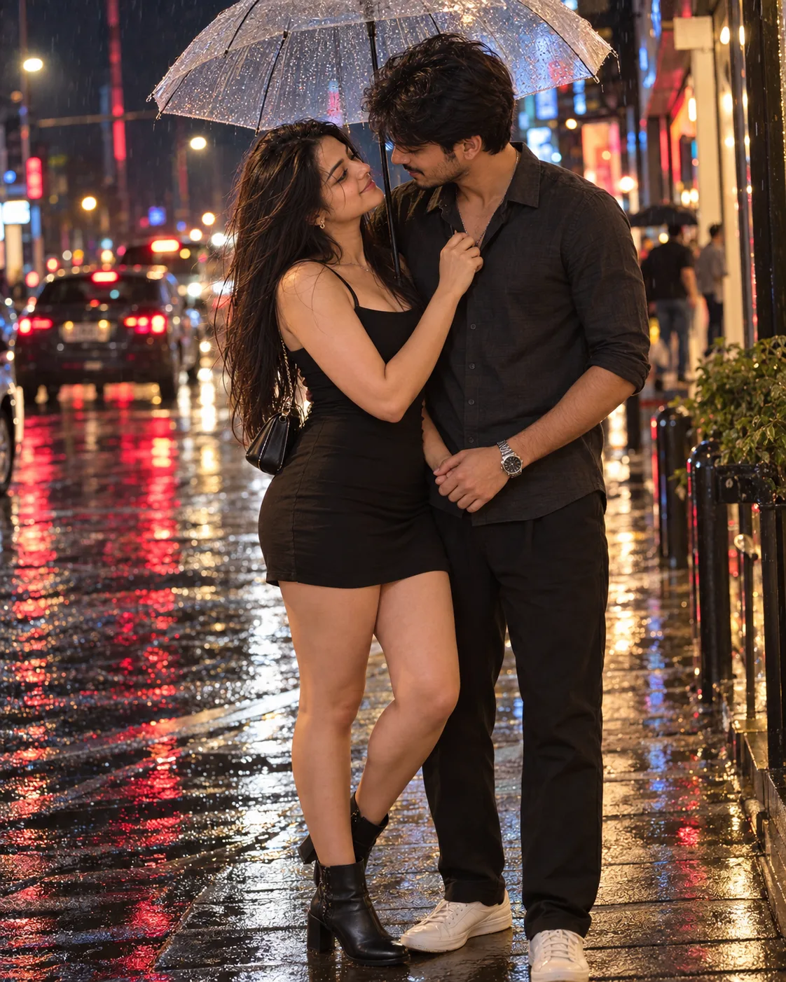 Rainy Street Black Mini Dress
