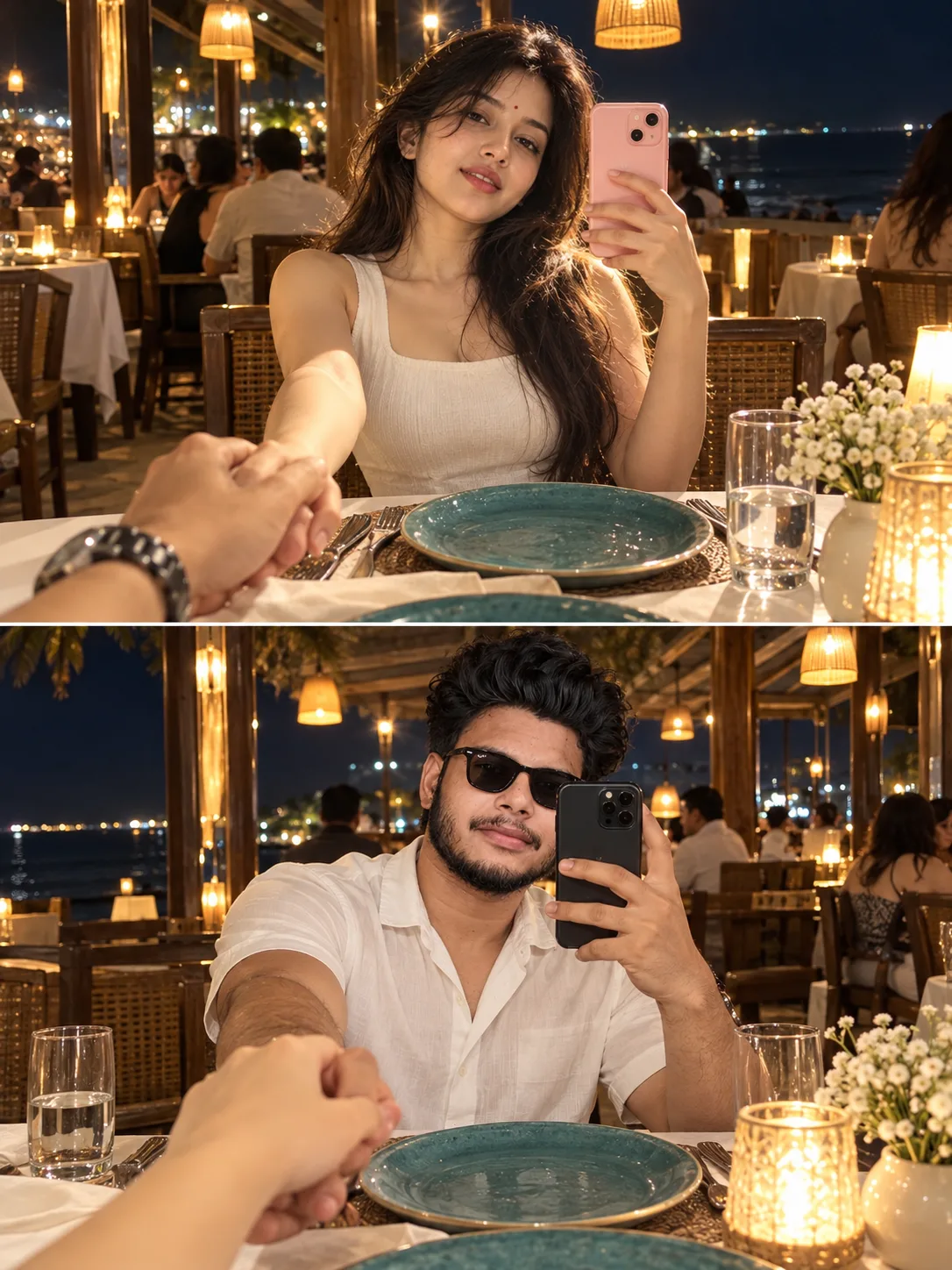 Two Hearts, One Table 🌊 ✨ A Romantic Seaside Dinner • Forever in Every Moment 🕯️ 💑 ❤️ 🌹 🌙