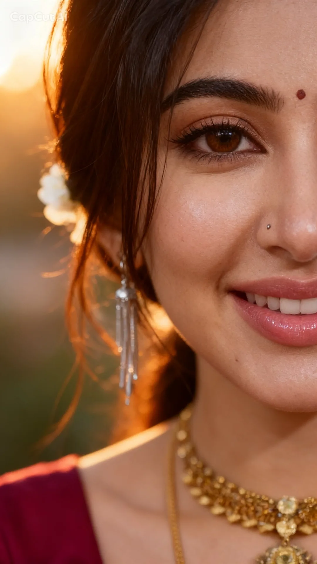 Golden-Hour Half-Face Portrait