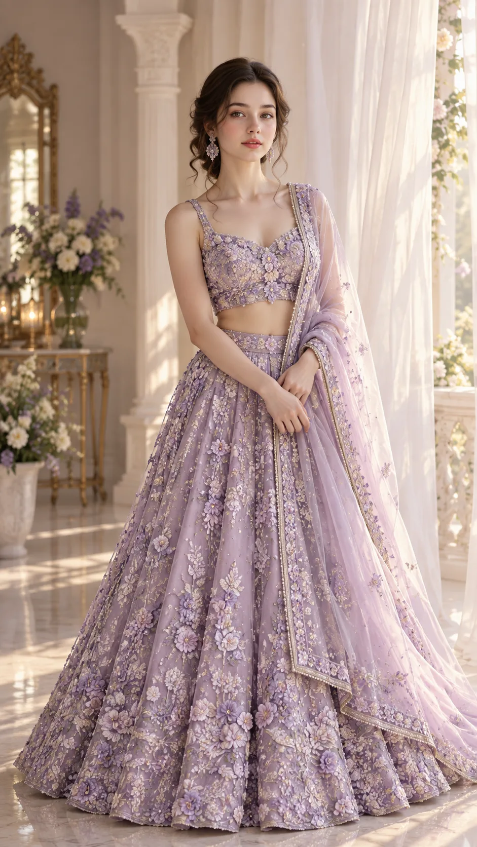 Lavender Dreams: An Ethereal Indian Couture Elegance