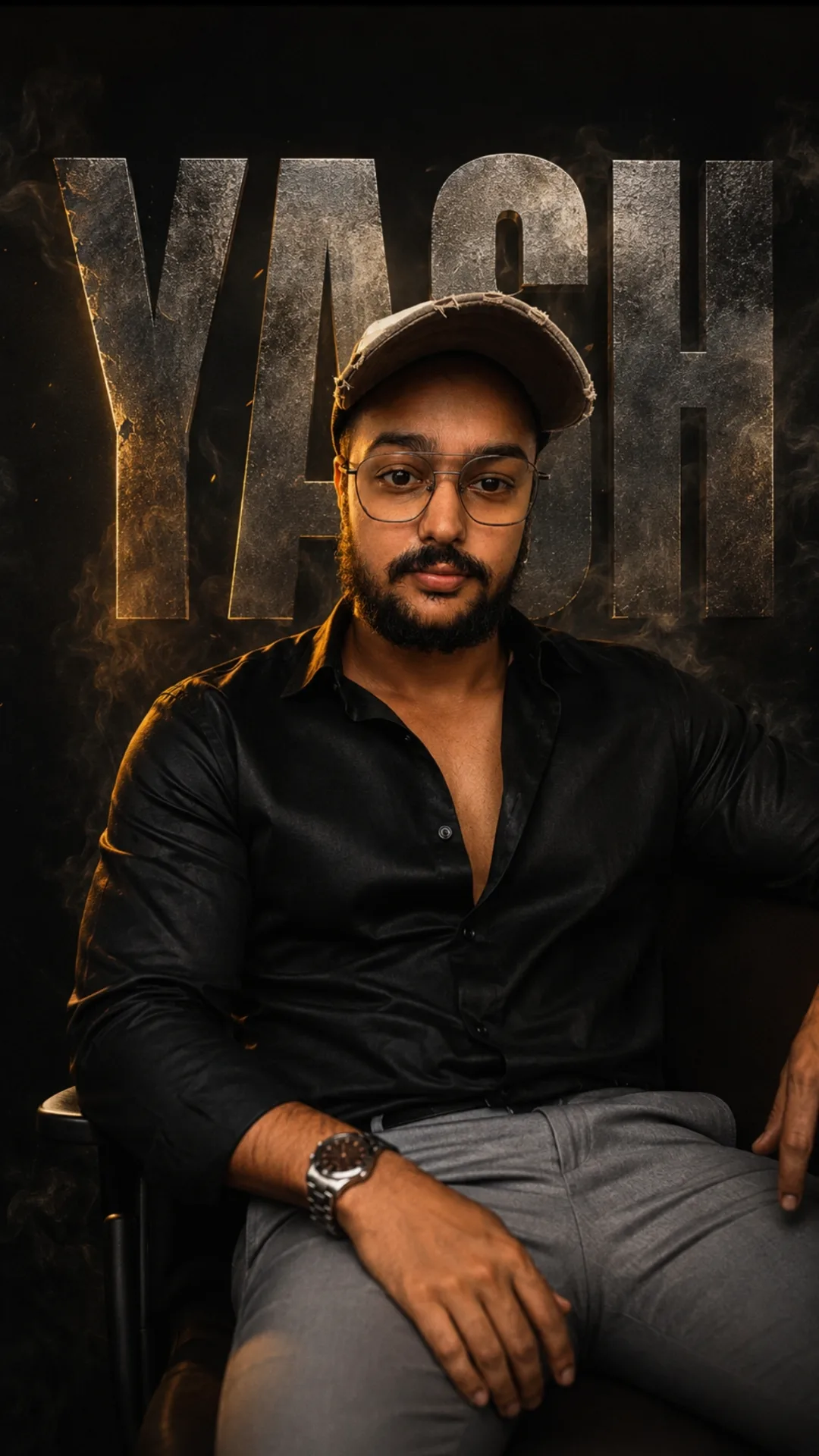A young man sitting in a chair with style
