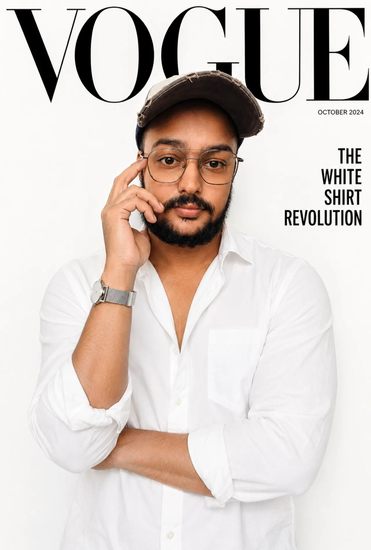 A young male fashion model