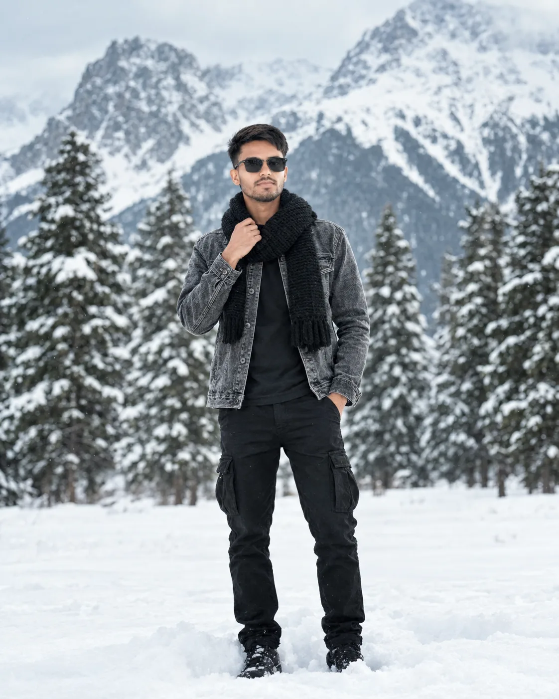 Winter Vibes | Snowy Mountains & Rugged Style ❄️🖤