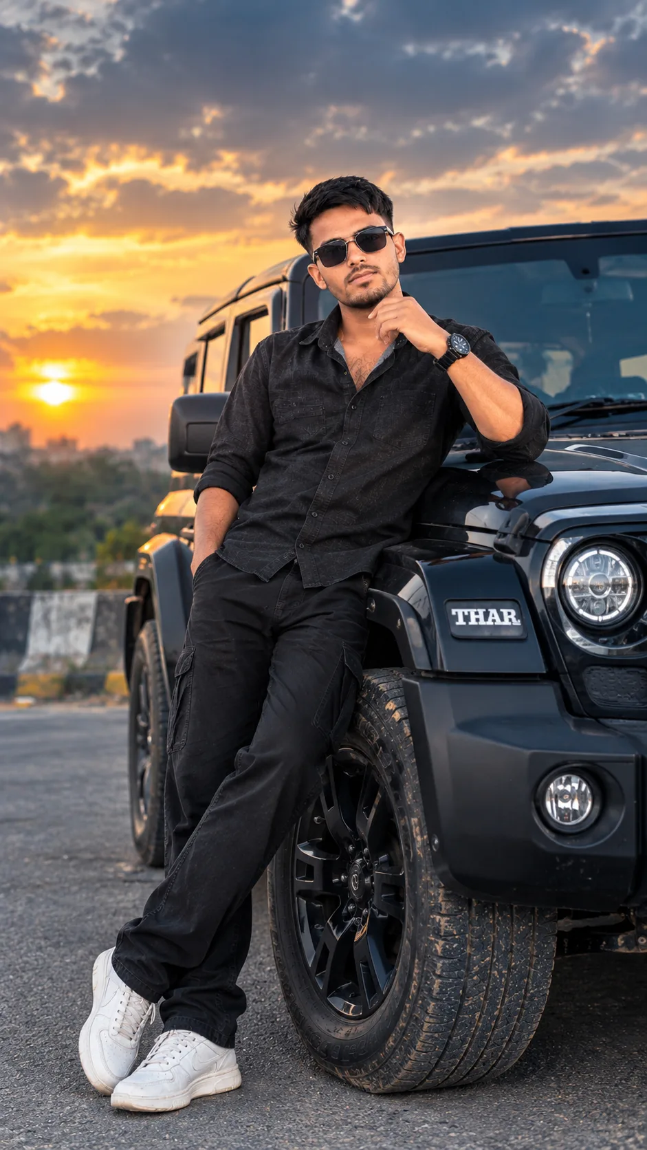 🔥 Black Thar 🖤😎 | Sunset में रॉयल स्वैग 👑🔥