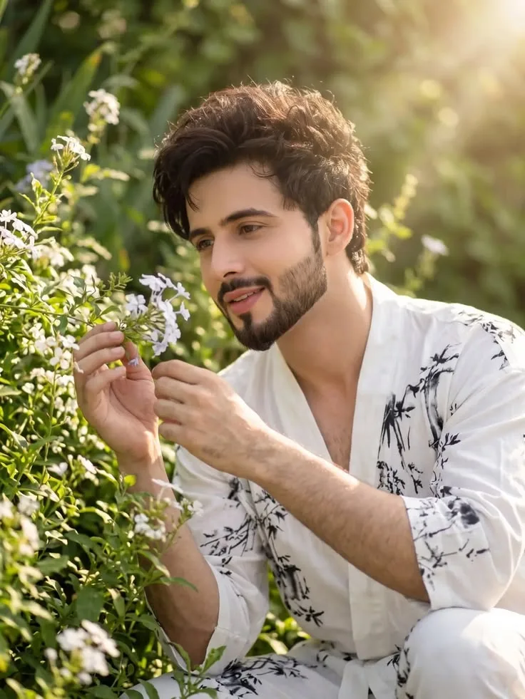 A handsome young man nature