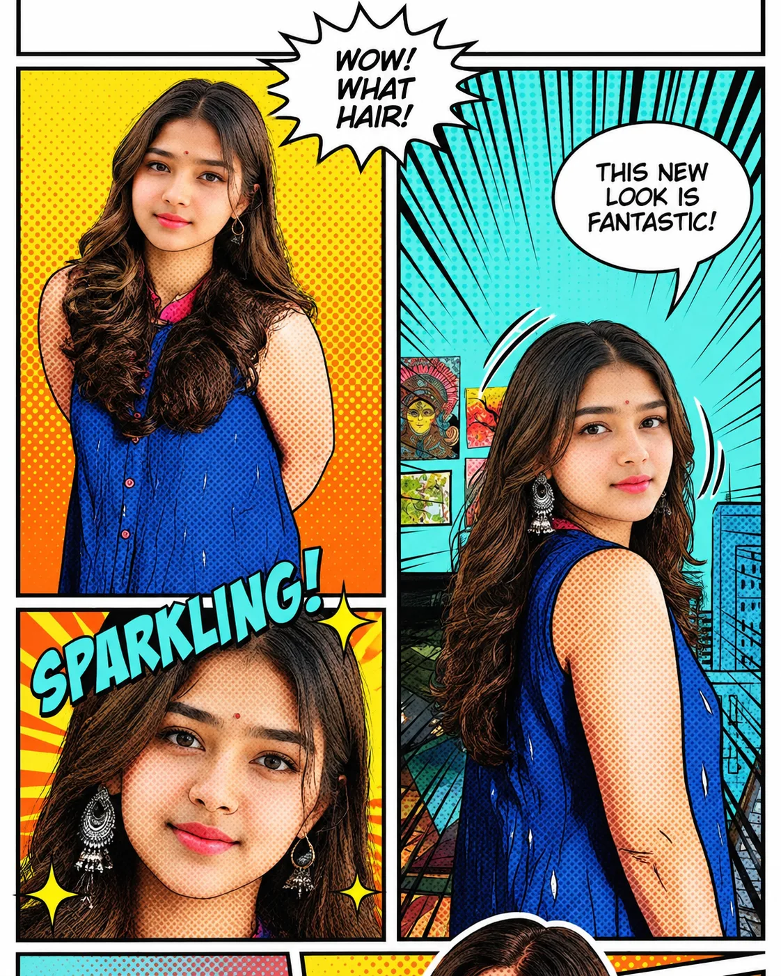 Pop Art Hair Transformation – Comic Style