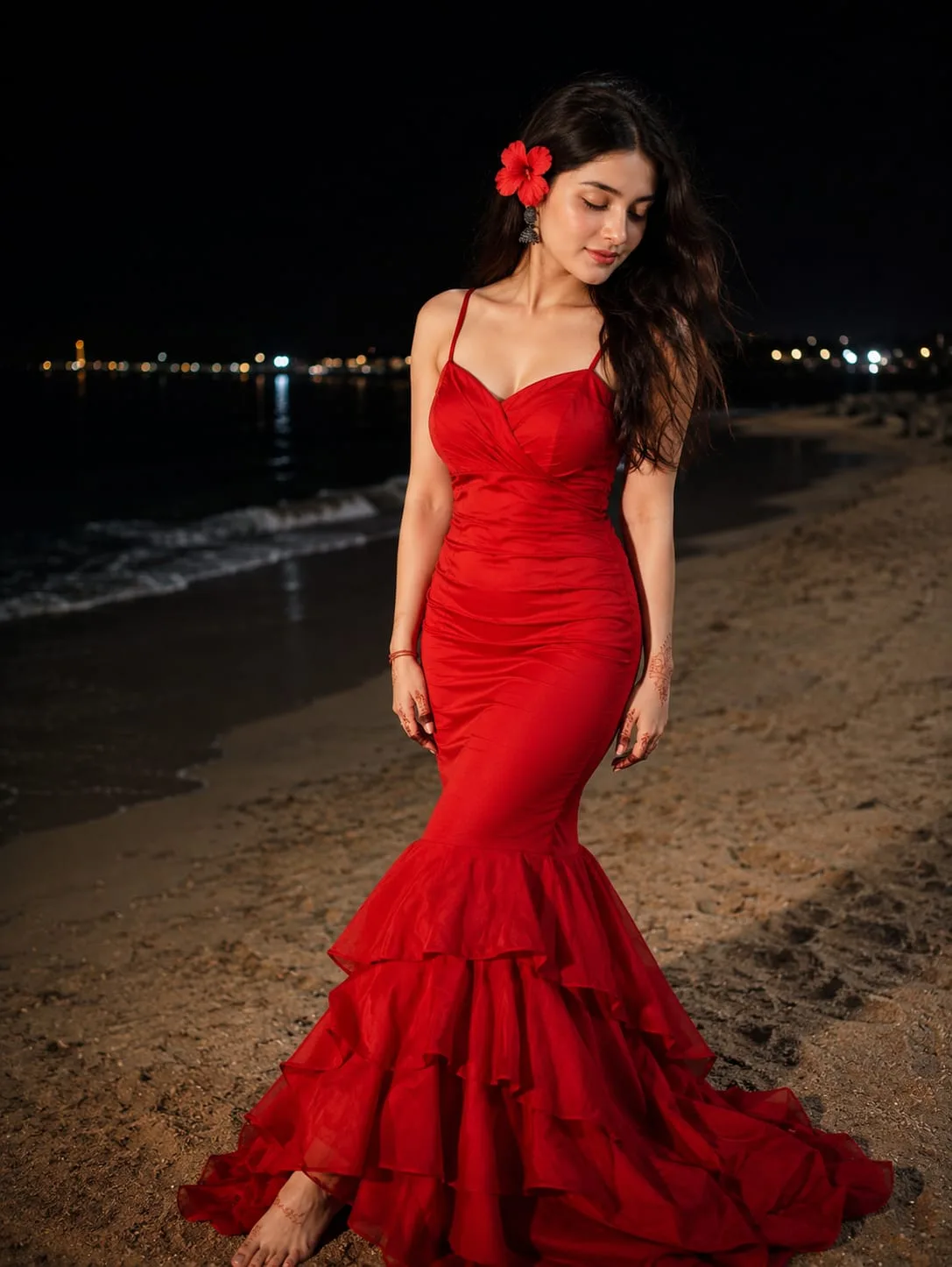 Beautiful Dress With Beach View Prompt