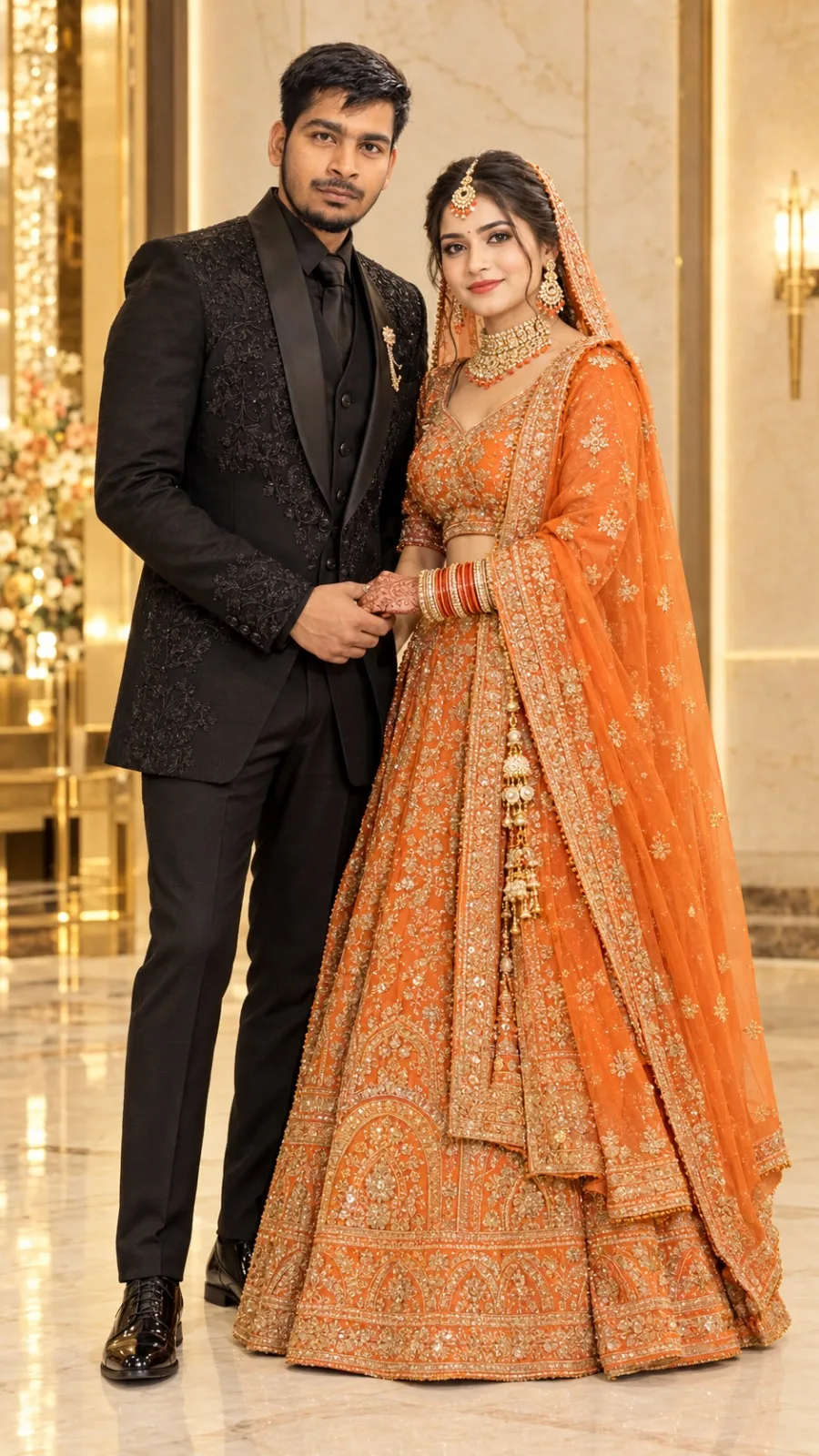 Royal Indian Wedding Couple | Elegant Traditional Wedding Portrait