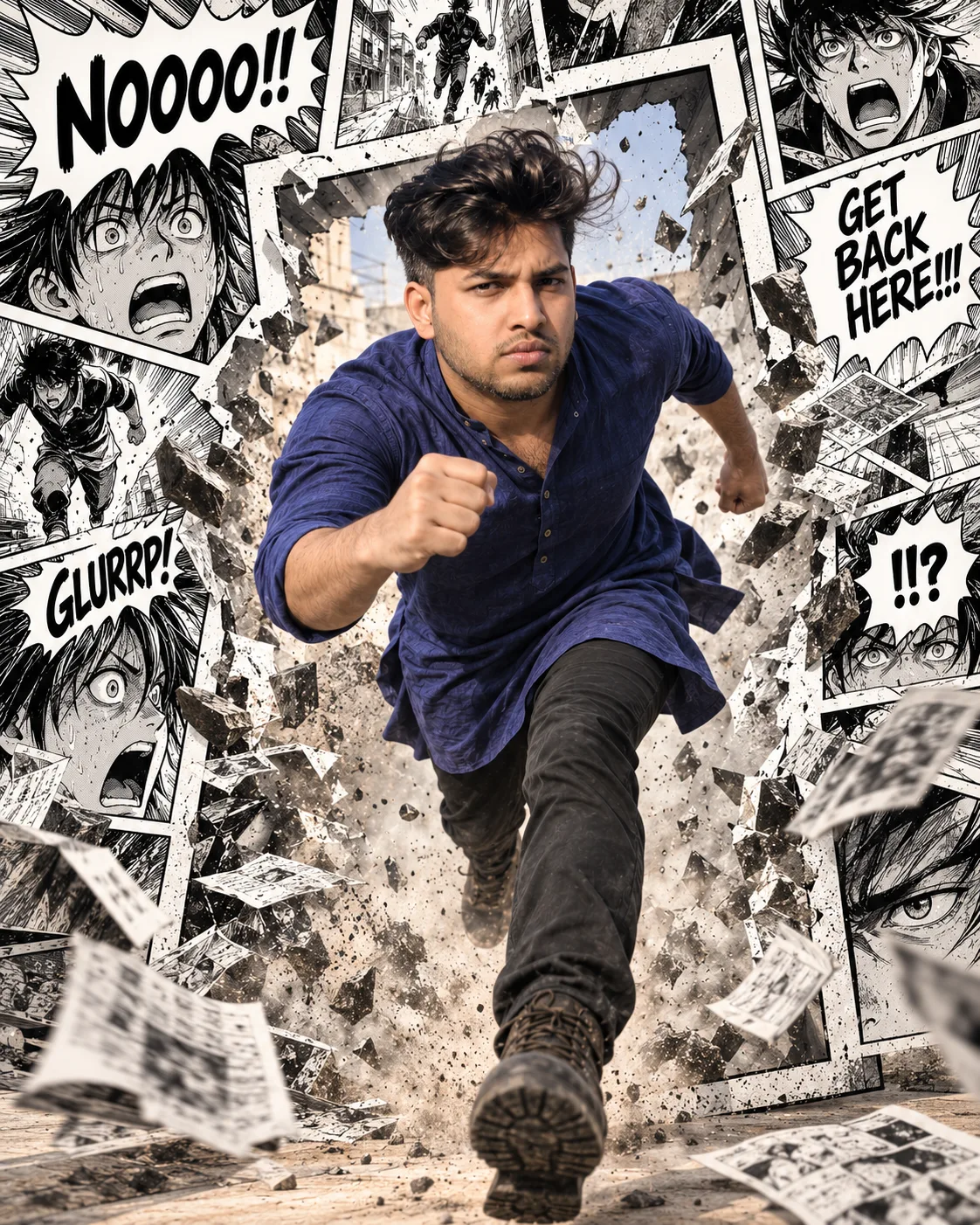 Manga Action Hero Portrait