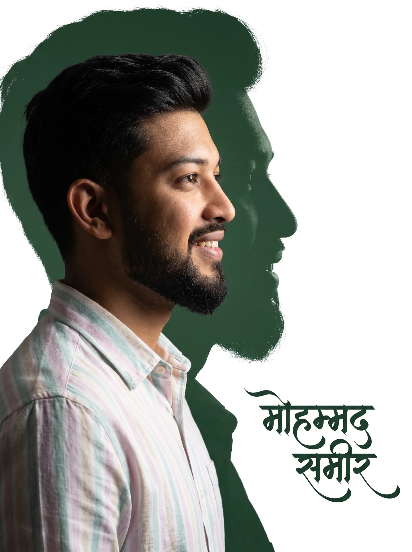 double exposure portrait poster
