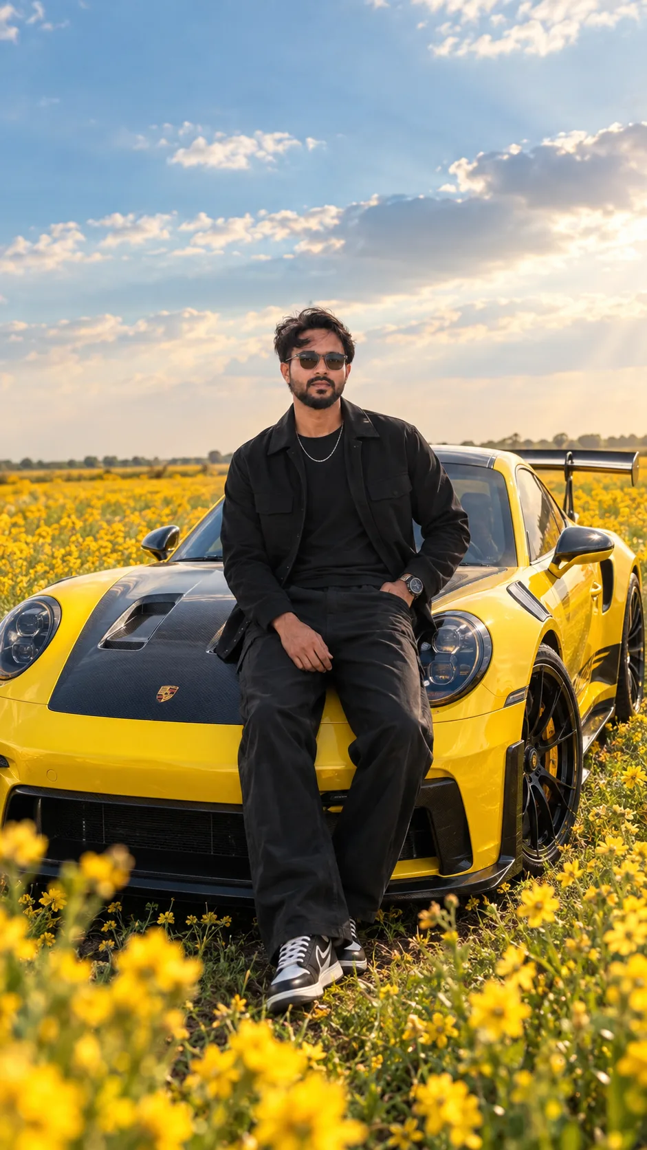 High-end cinematic full-body fashion photograph inspired by the uploaded reference image