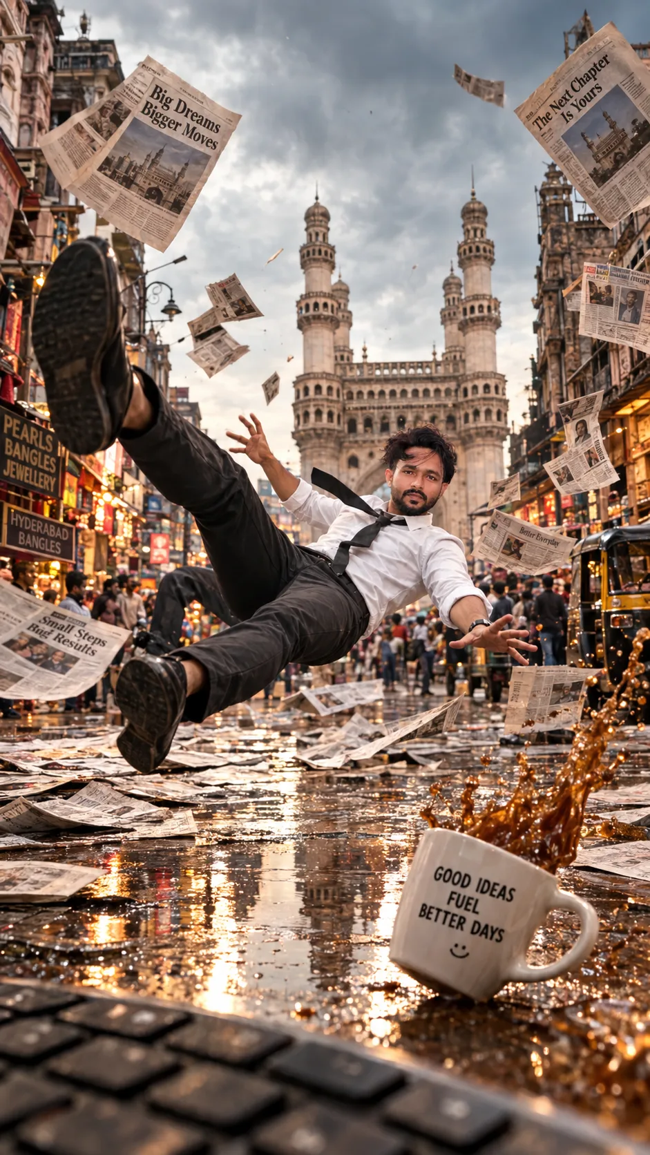 Highly photorealistic cinematic fashion photograph in vertical 9:16 format